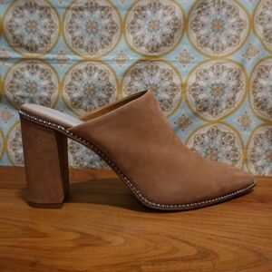 1. STATE Tan Nubuck Pointed-toe Mules